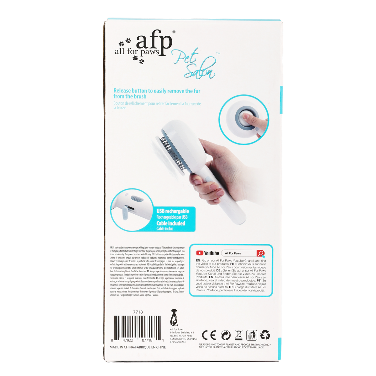 All for Paws Pet Salon Perie cu Spray pentru Caini