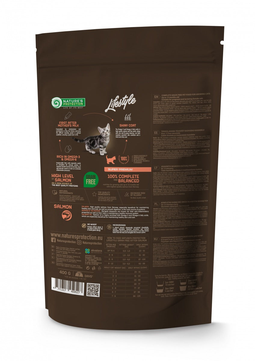 Nature's Protection Lifestyle Grain Free Kitten cu Somon