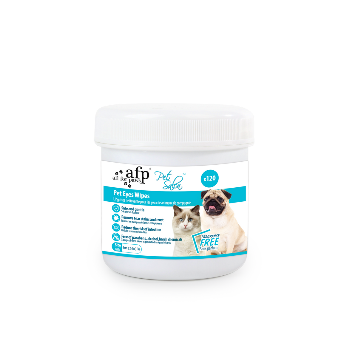 Afp Pet Salon Servetele Umede pentru Ochi si Urechi 120 Buc
