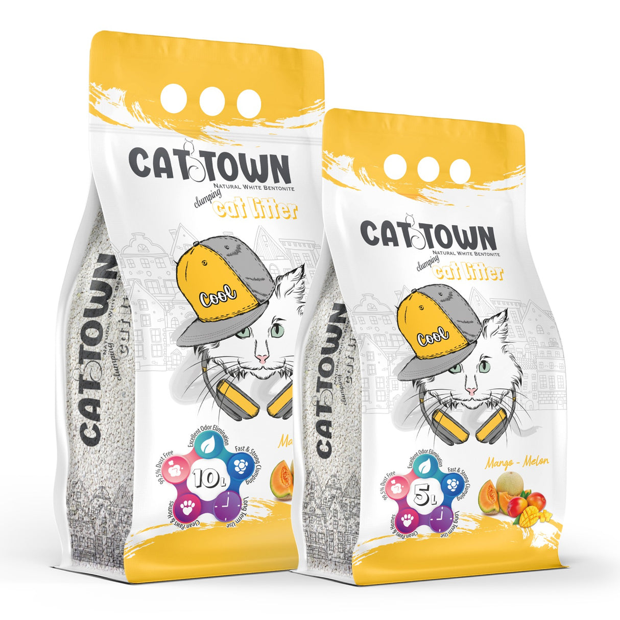 Asternut Igienic Cat Town Mango si Pepene Galben pentru Pisici