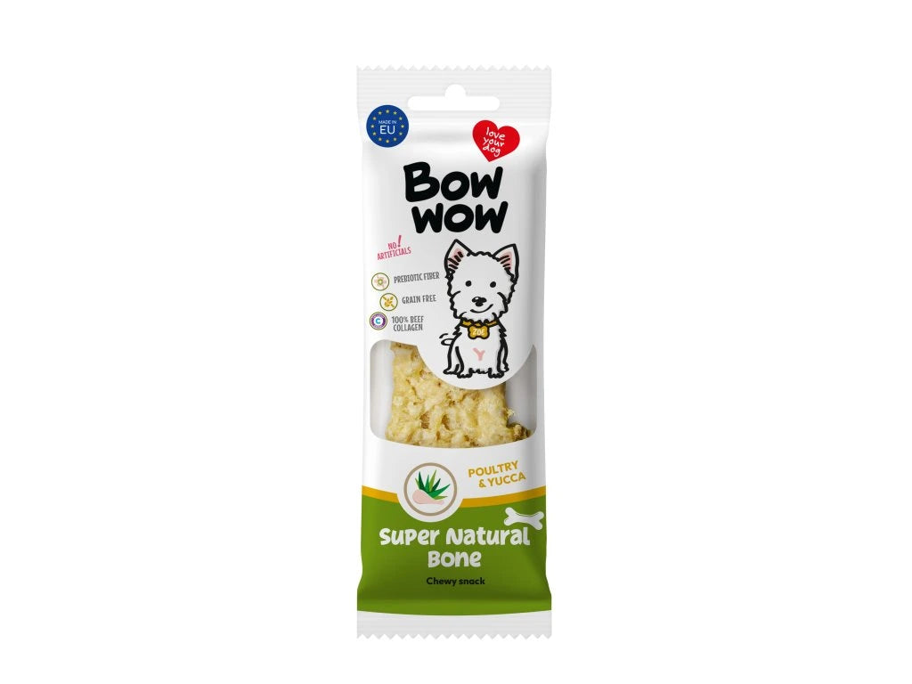 Bow Wow Recompensa Super Natural Bone cu Pasare si Yucca 24 Gr