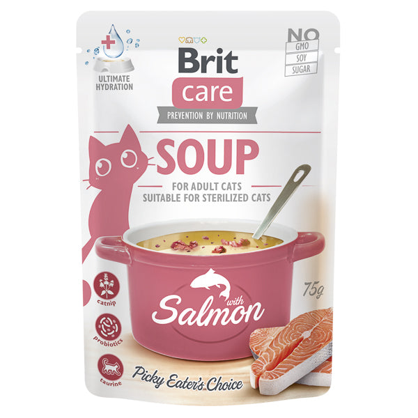 Brit Care Brit Care Adult Sterilised Cat Supa cu Somon 75 Gr