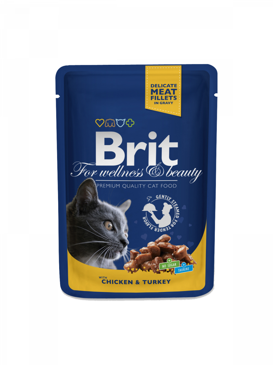 Brit Premium Brit Premium Cat Adult Pui si Curcan Plic