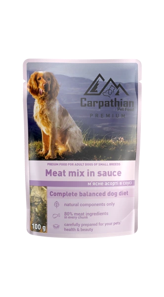Carpathian Pet Food Carpathian Dog Adult Small Breed Mix in Sos 100 Gr