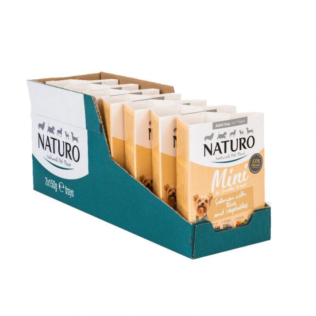 Caserola Naturo Adult Mini cu Carne de Somon, Orez si Legume 150g