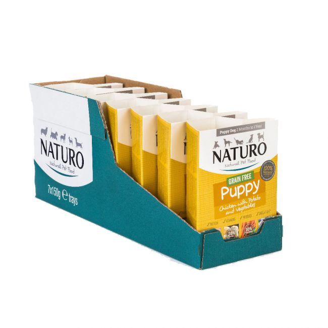 Naturo Caserola Naturo Puppy Grain Free cu Carne de Pui, Cartofi si Legume 150g - imagine 1