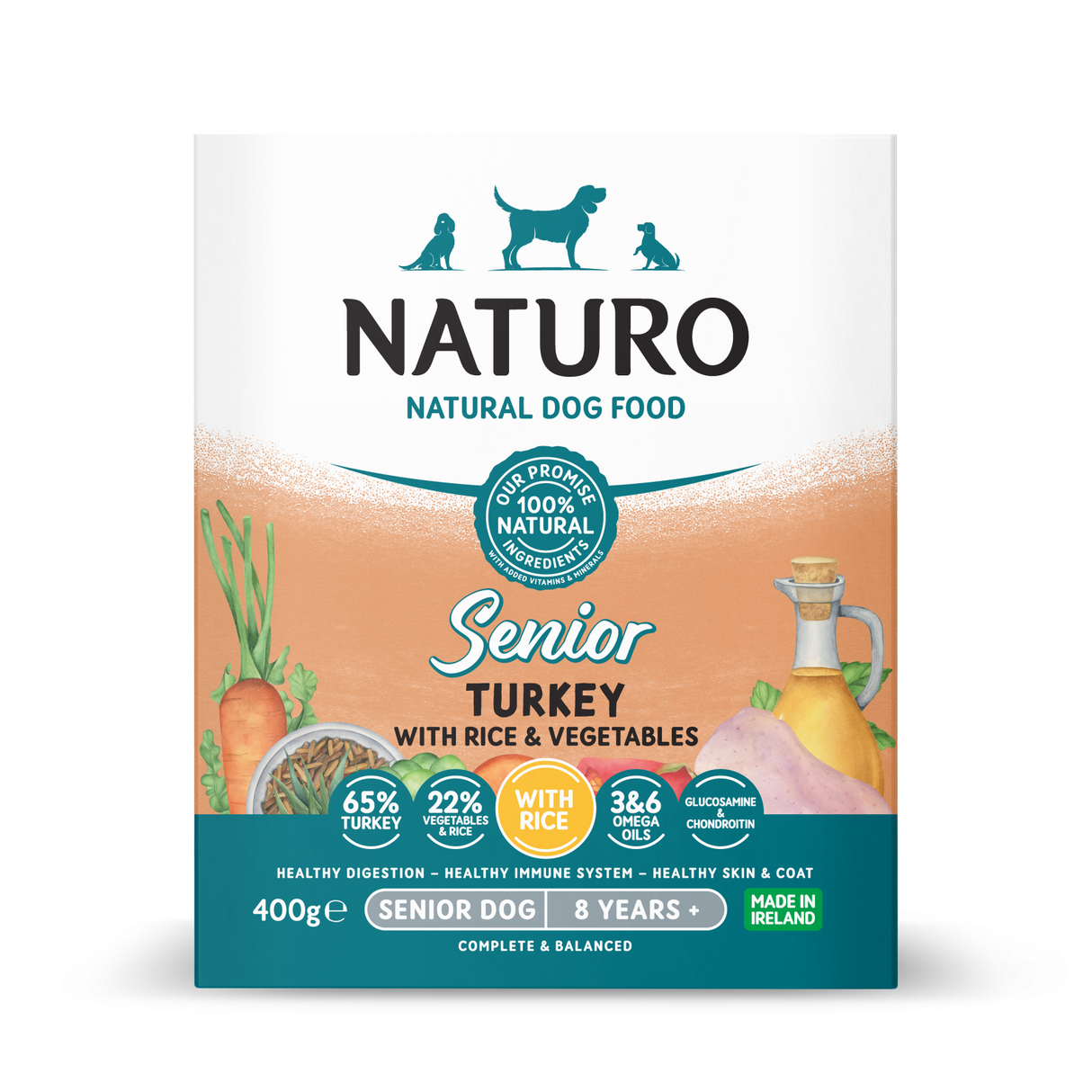 Naturo Caserola Naturo Senior cu Carne de Curcan, Orez si Legume 400g - imagine 1