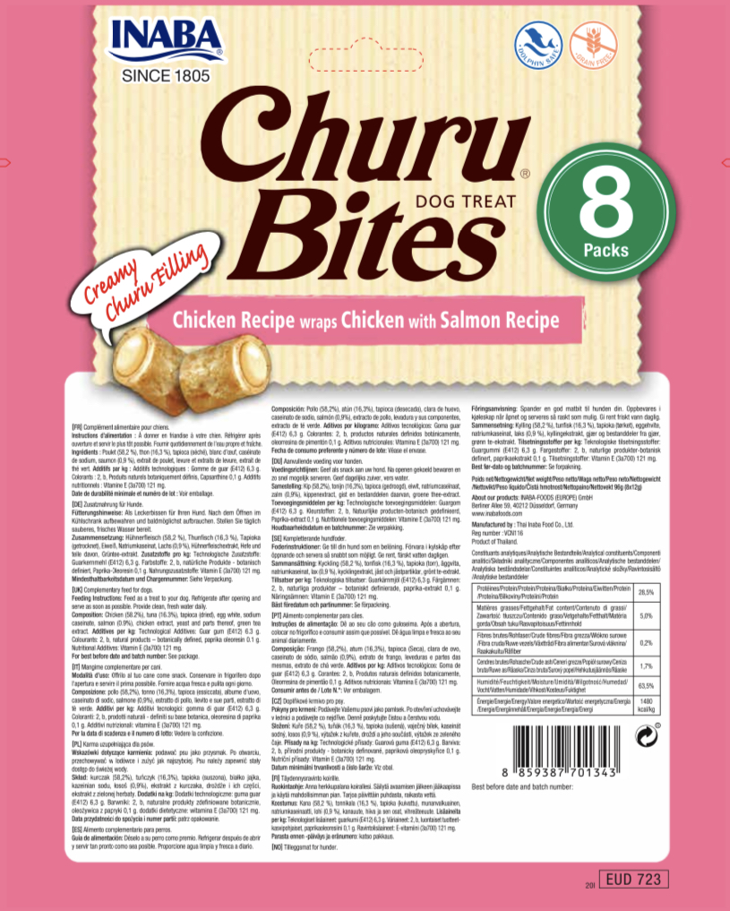 Churu Bites Recompense pentru Caini cu Pui si Somon