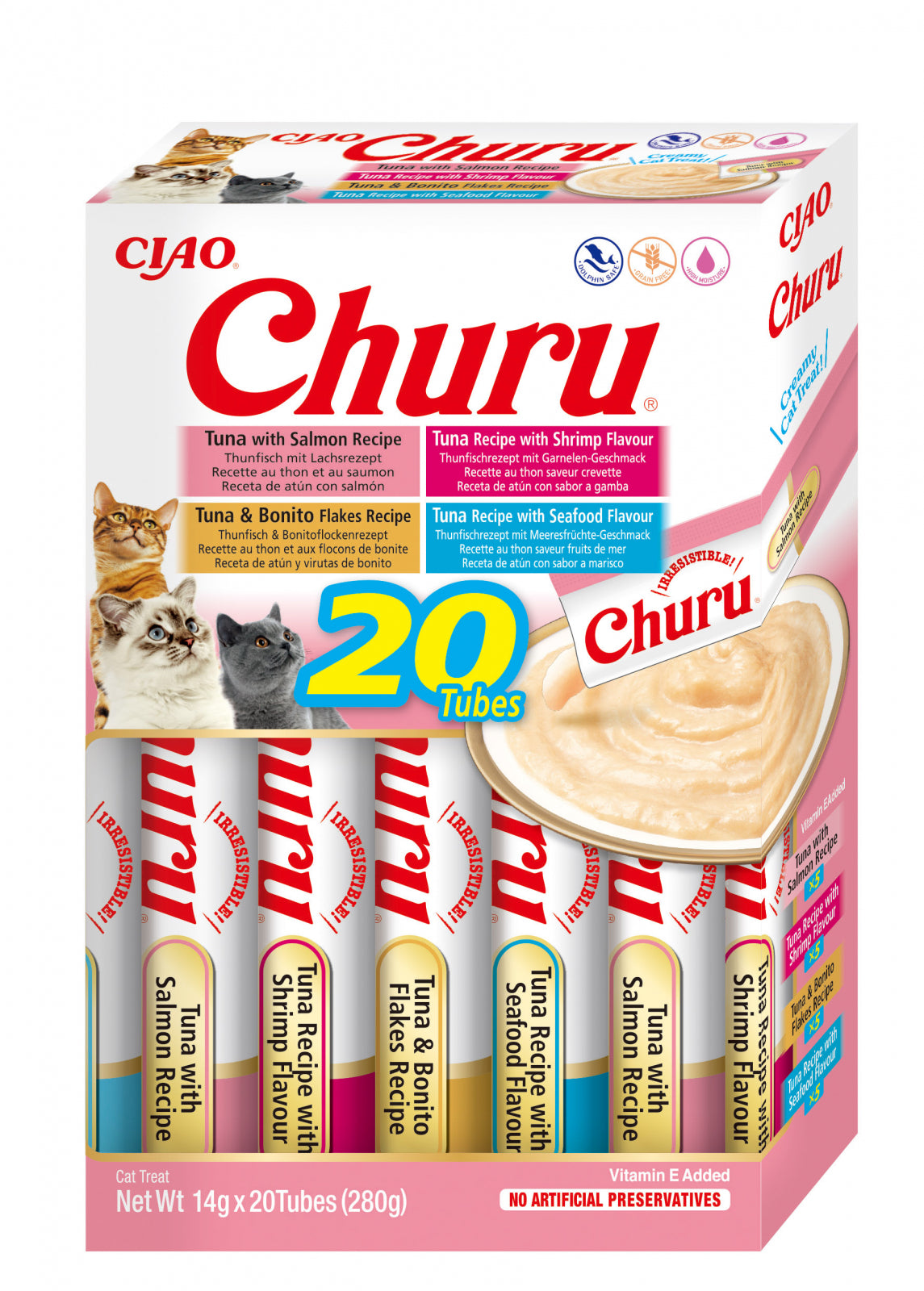Churu Cat Varieties Recompense Cremoase cu Fructe de Mare 20 buc