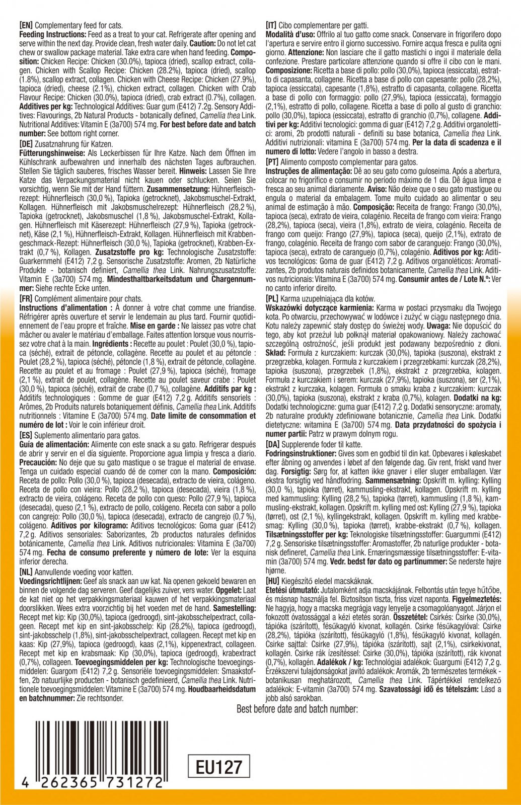 Churu Cat Varieties Recompense Cremoase cu Pui 20 buc