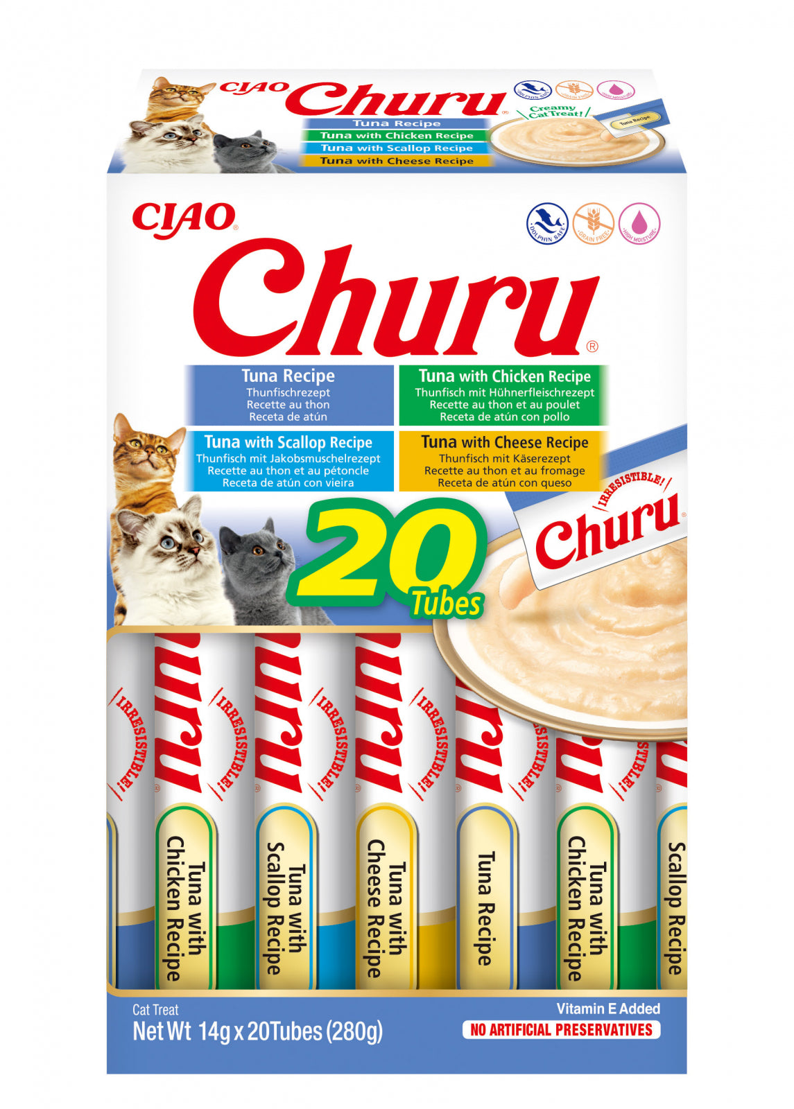 Churu Cat Varieties Recompense Cremoase cu Ton 20 buc