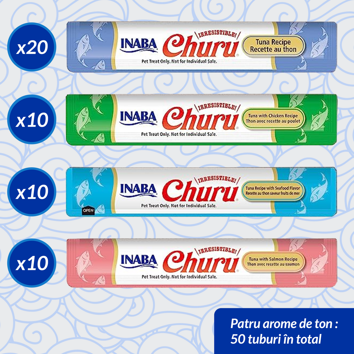 Churu Cat Varieties Recompense Cremoase cu Ton 50 buc