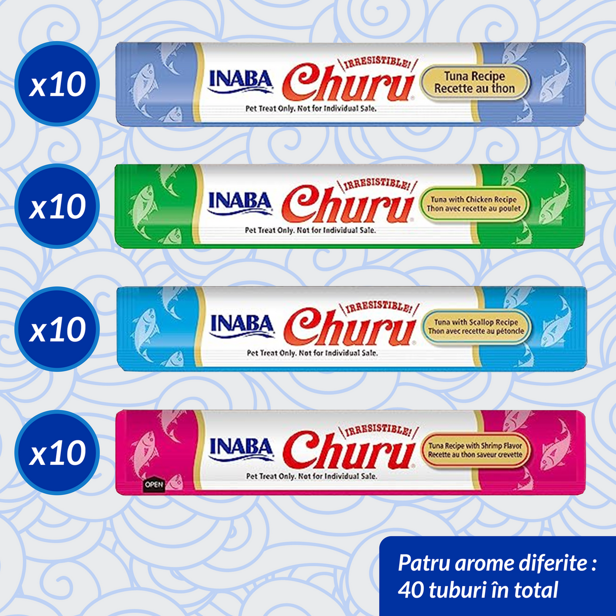 Inaba Churu Cat Varieties Recompense Cremoase cu Ton si Fructe de Mare 40 buc - imagine 2