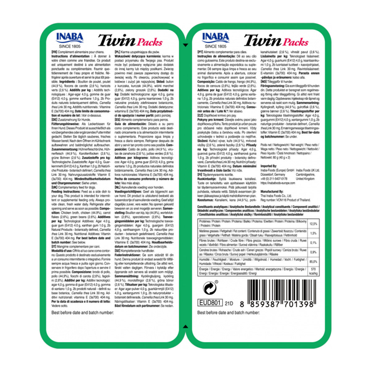 Inaba Churu Dog Twin Pui si Legume in Supa de Pui - imagine 2