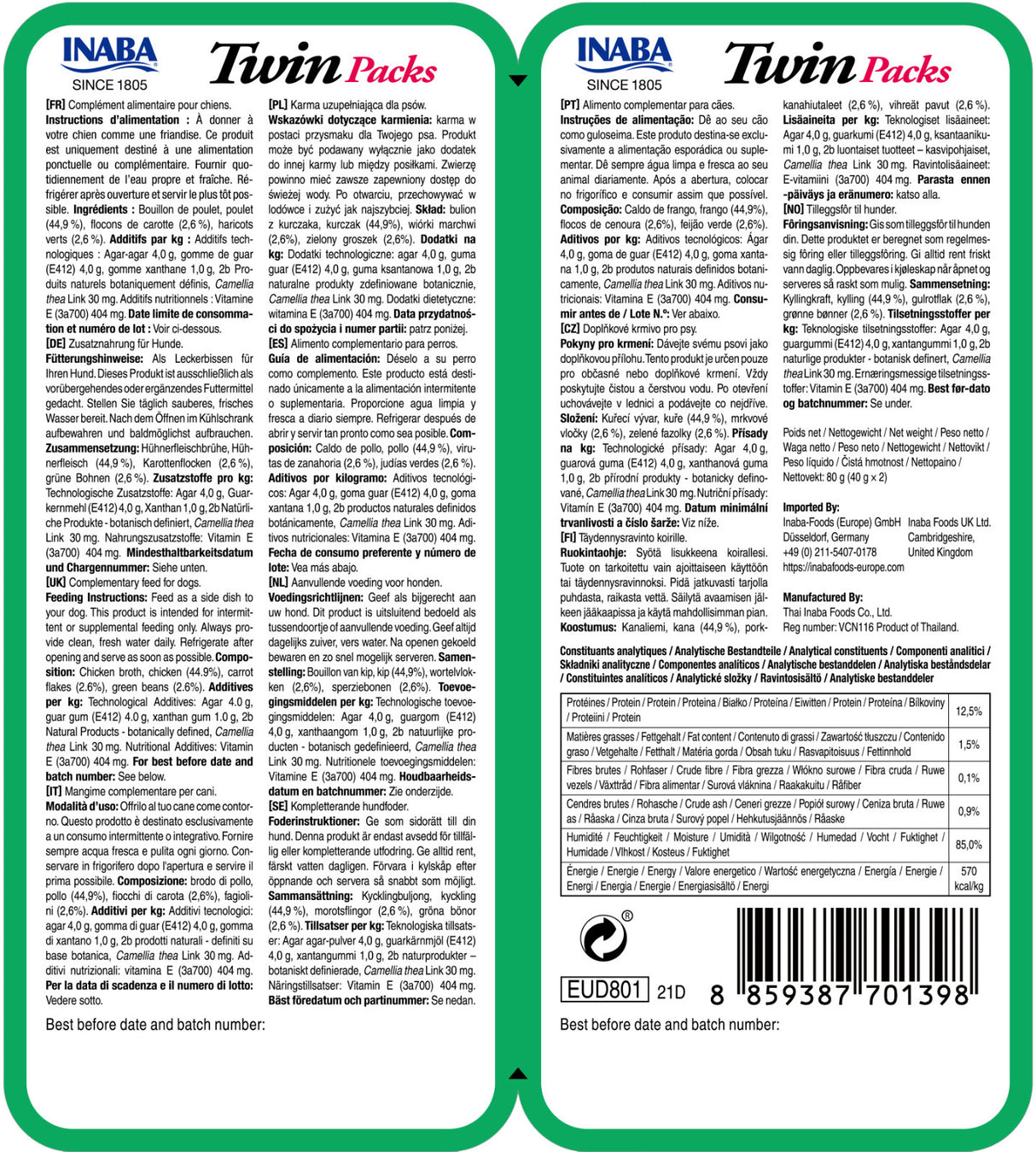 Churu Dog Twin Pui si Legume in Supa de Pui