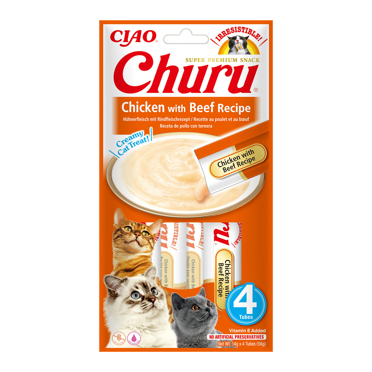 Inaba Churu Recompensa Cremoasa cu Pui si Vita - imagine 1