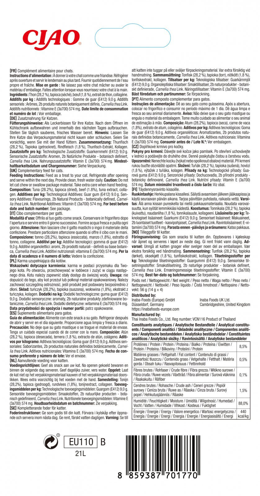 Churu Recompensa Cremoasa cu Ton si Vita