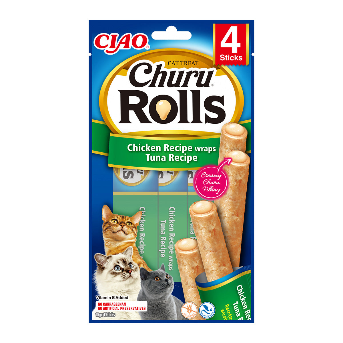 Inaba Churu Rolls Recompense pentru Pisici cu Pui si Ton - imagine 1