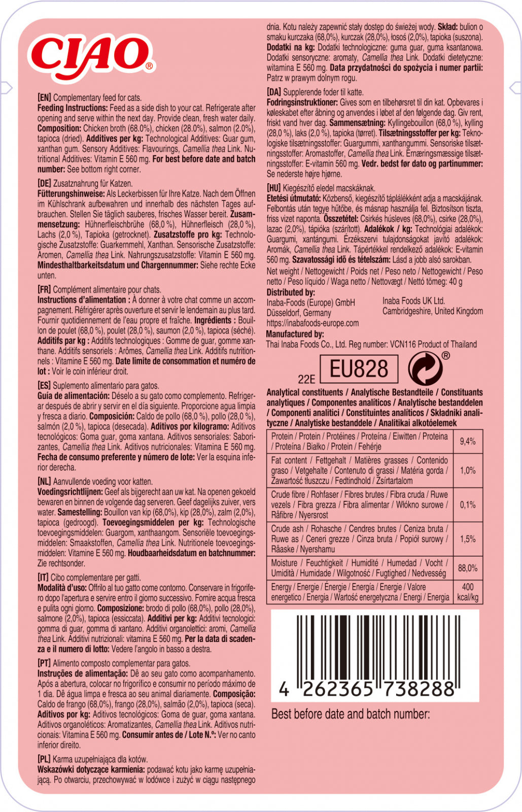 Ciao Broth pentru Pisici cu Pui si Somon