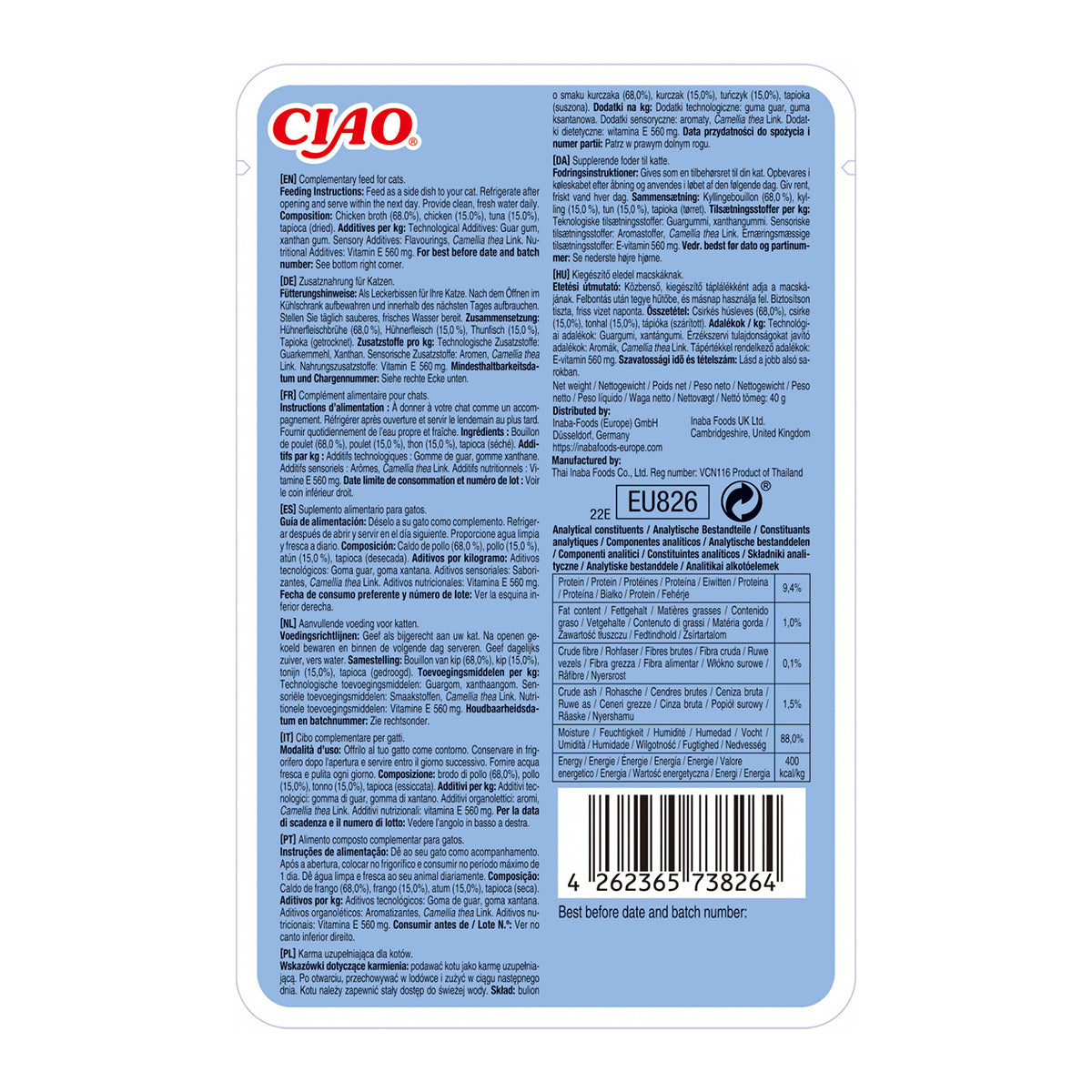 Inaba Ciao Churu Broth pentru Pisici cu Pui si Ton - imagine 2