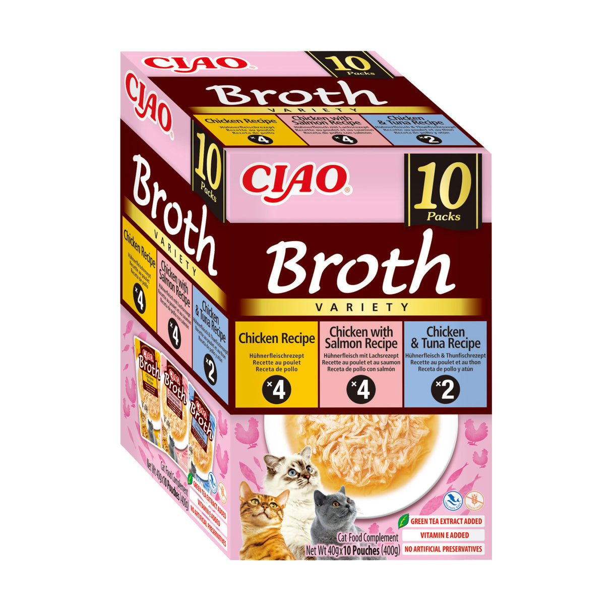 Inaba Ciao Churu Broth Variety cu Pui, Pui si Somon, Pui si Ton 10 Buc - imagine 3