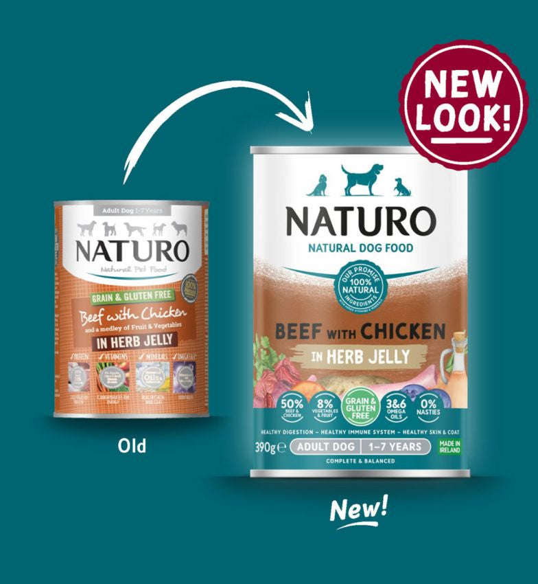Naturo Conserva Naturo Adult cu Carne de Vita si Pui, Amestec de Legume si Fructe in Jeleu cu Ierburi Aromatice 390g - imagine 2