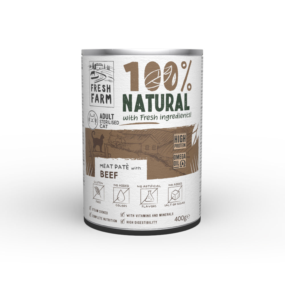 Fresh Farm Sterilised Cat Smooth Pate cu Vita 400 Gr