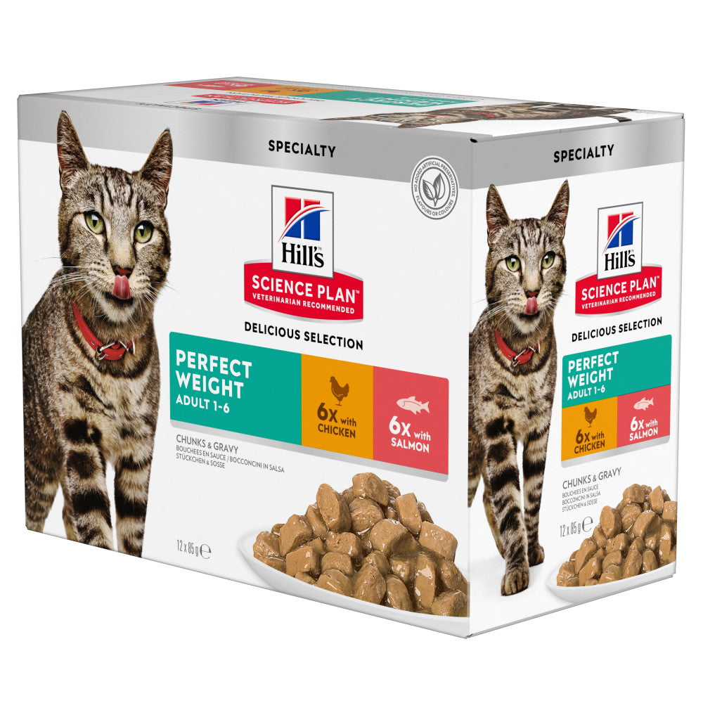 Hills SP Feline Adult Perfect Weight cu Pui si Somon 12x85 Gr
