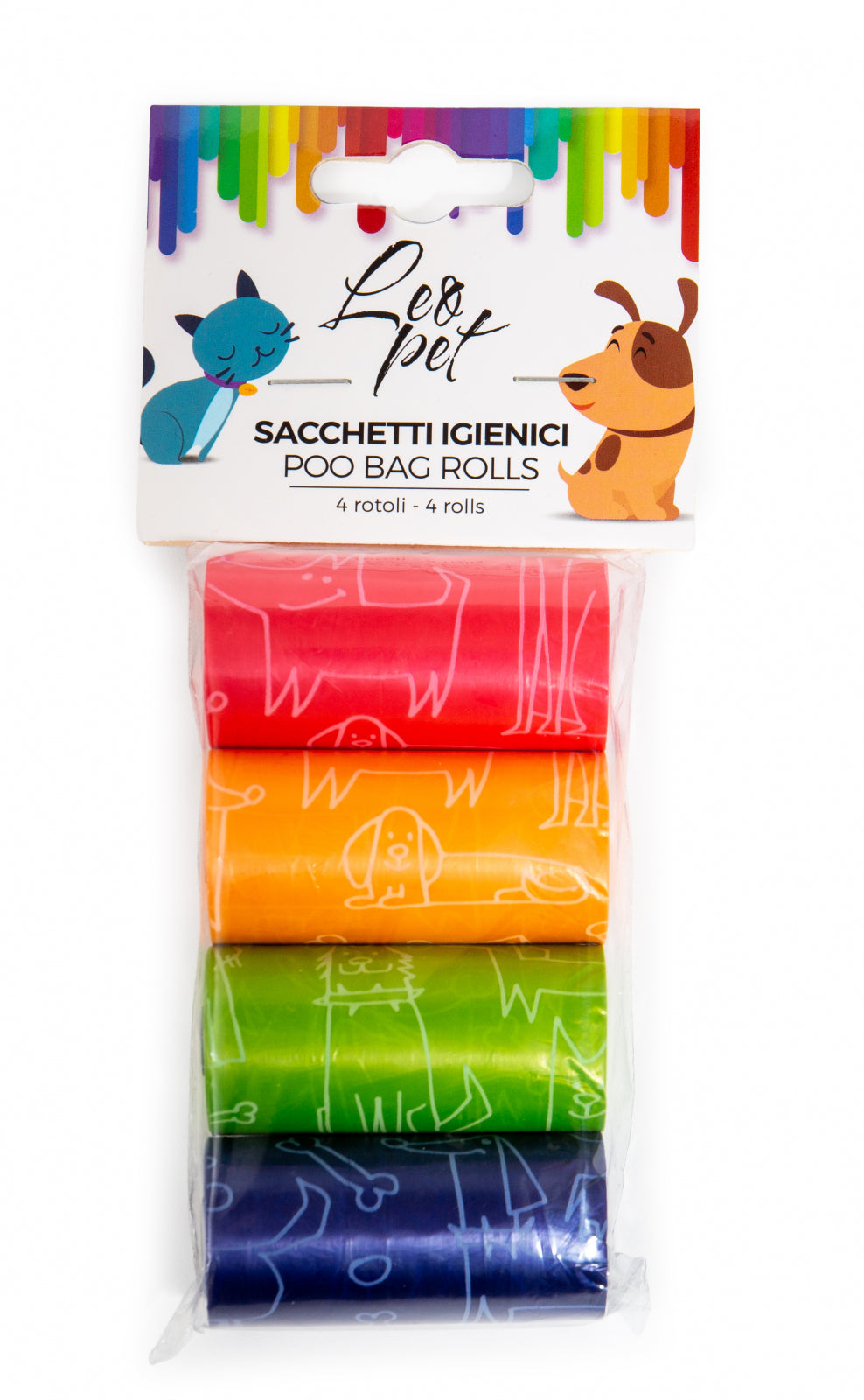 Leopet Leopet pungi Igienice Colorate Set 4 Role