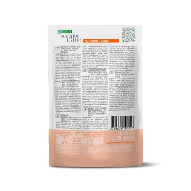 Nature's Protection Superior Care Superior Care Red Coat Topper Pentru Caini Adulti cu Ton in Sos 70g - imagine 2