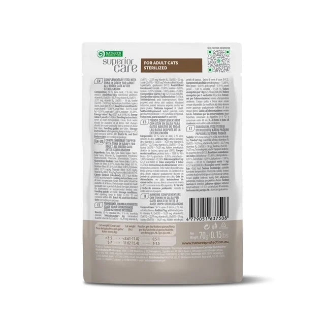 Superior Care Gustari Pentru Pisici Adulte Sterilizate De Toate Rasele cu Ton 70g