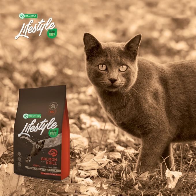 Nature's Protection Lifestyle Grain Free Adult Cat Sterilised Salmon with Krill