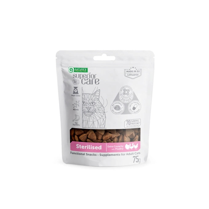 Nature's Protection Superior Care Superior Care Recompense cu Pasare pentru Pisici Adulte Sterilizate 75 Gr - imagine 1