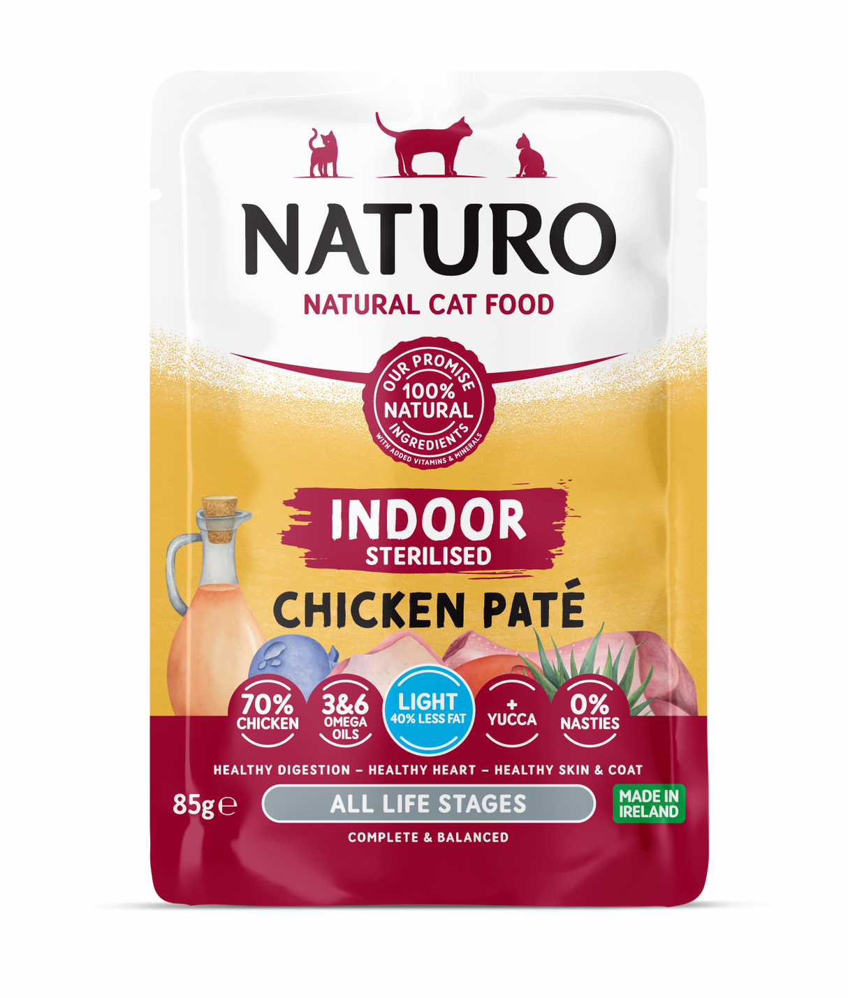Naturo Naturo Cat Adult Grain Free Indoor Sterilised Mousse cu Pui 85g - imagine 1