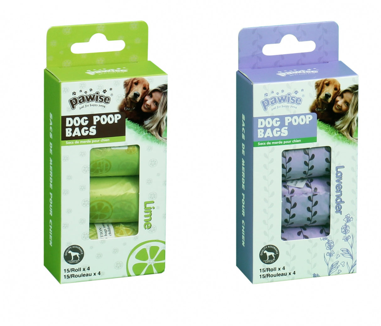 Pawise Pawise Pungi Igienice cu Miros de Lime sau Lavanda Set 4 Role