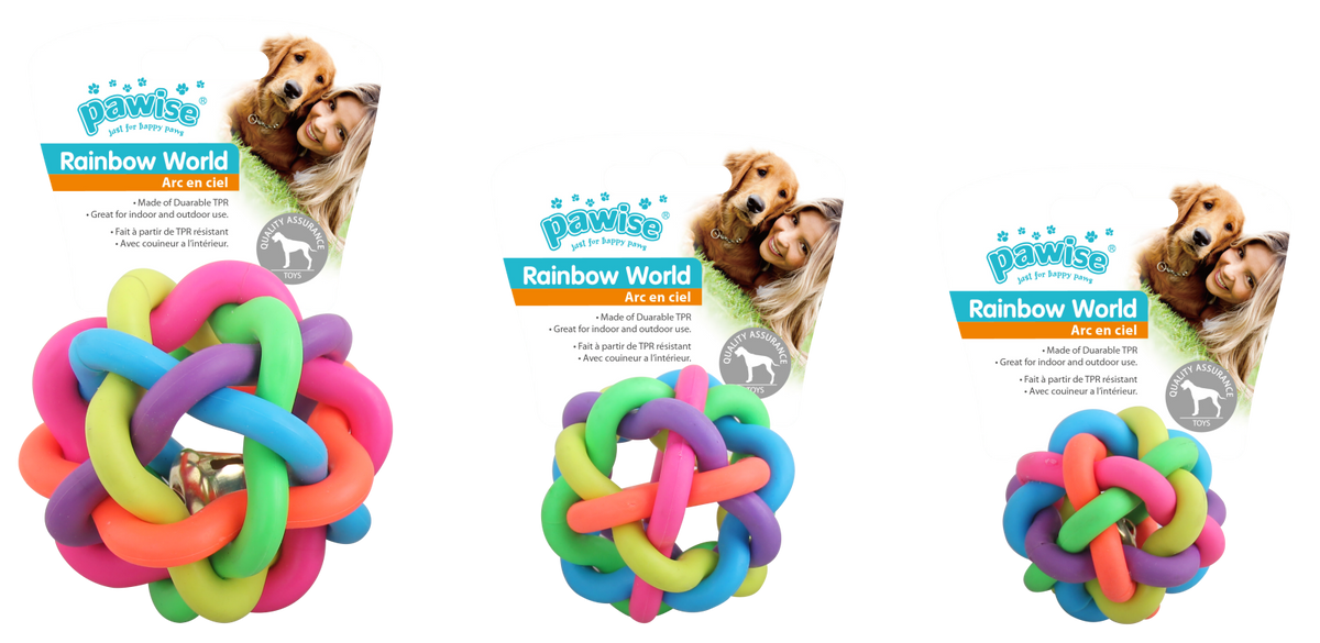 Pawise Rainbow World Minge cu Clopotel pentru Caini