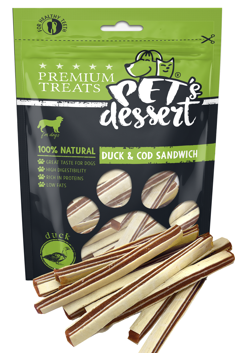 Pet's Dessert Pet's Desert Dog Duck&Cod Sandwich 80G LSD-14