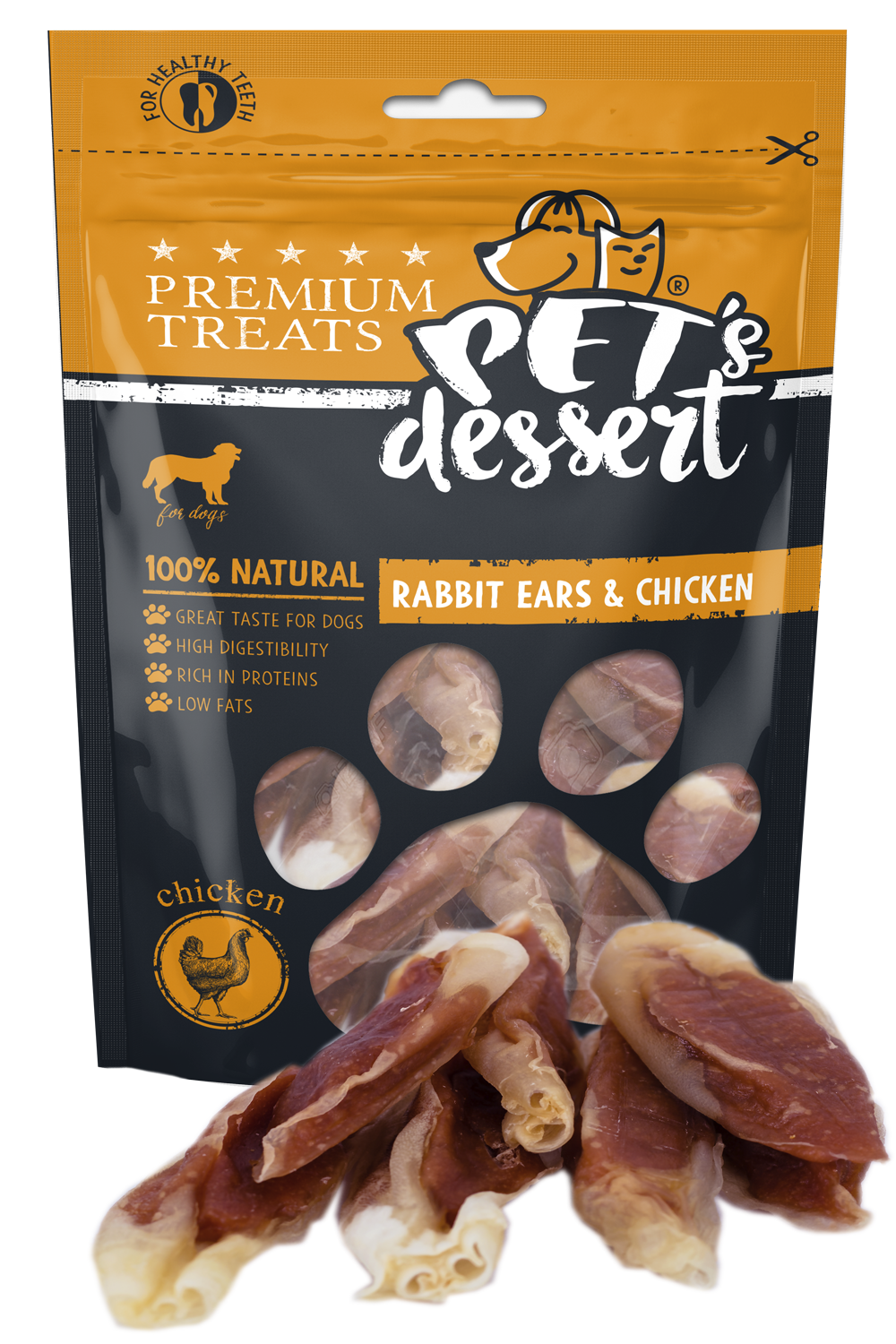 Pet's Dessert Pet's Desert Dog Rabbit Ears&Chicken 80g LSR-04(2)