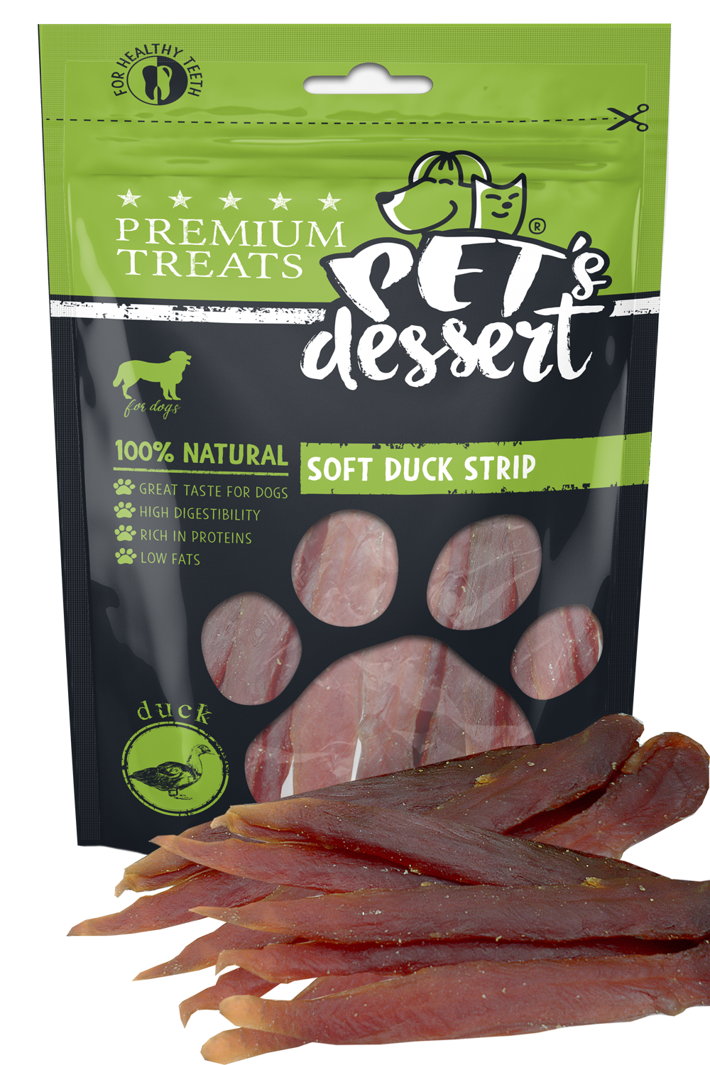 Pet's Dessert Pet's Desert Dog Soft Duck Strip 80g LSD-02
