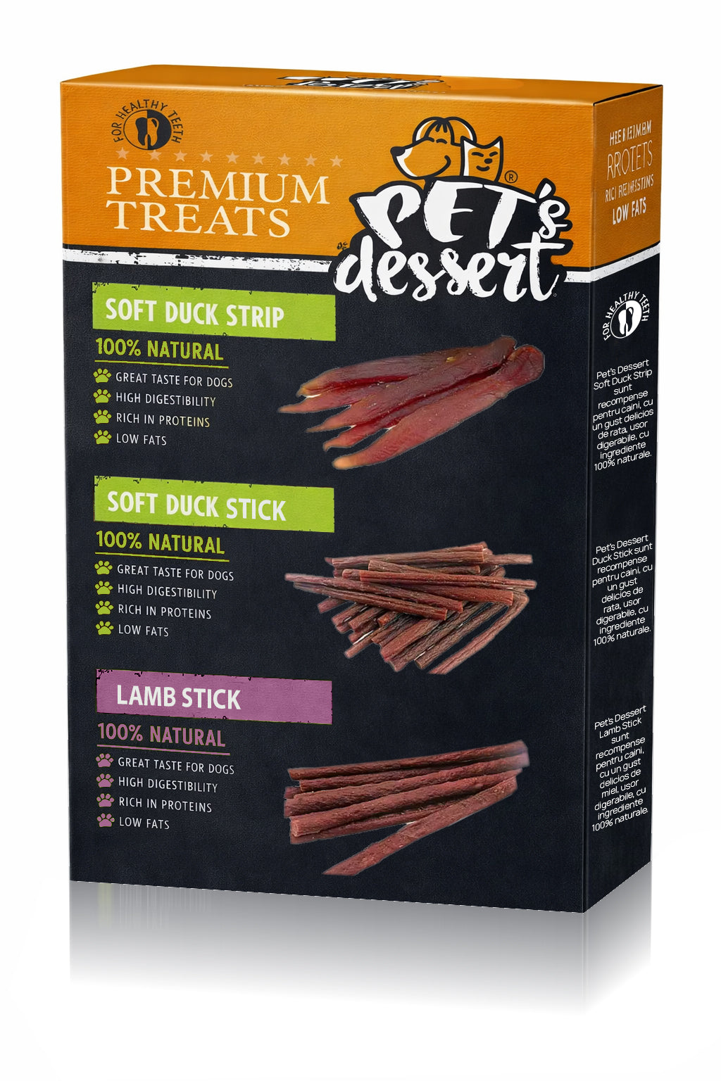 Pet's Dessert Premium Treats Mix cu Rata si Miel pentru Caini 3x80 Gr