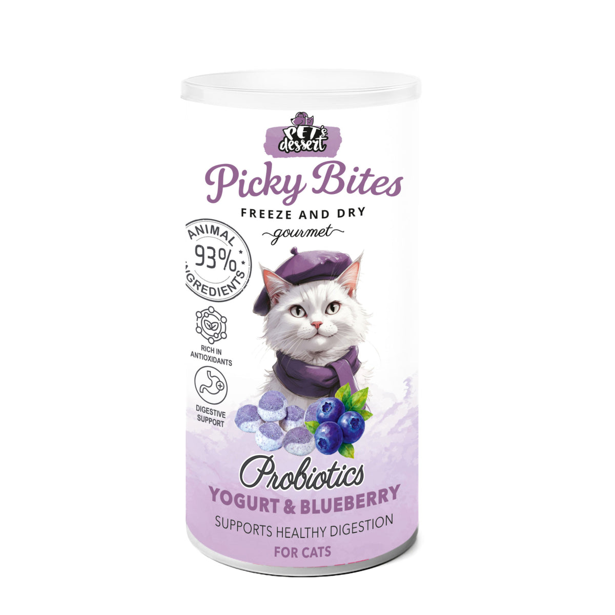 Pet’s Dessert Recompense Picky Bites Probiotics cu Iaurt si Afine