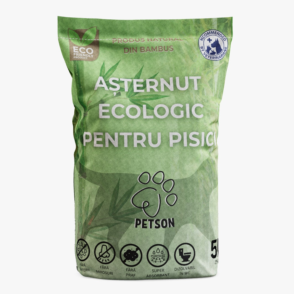 Petson Asternut Ecologic din Fibra de Bambus pentru Pisici 5L