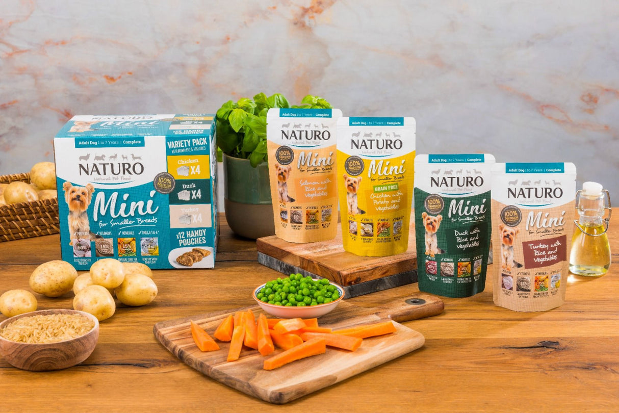 Pouch Naturo Dog Adult Mini cu Carne de Rata si Orez 150 Gr