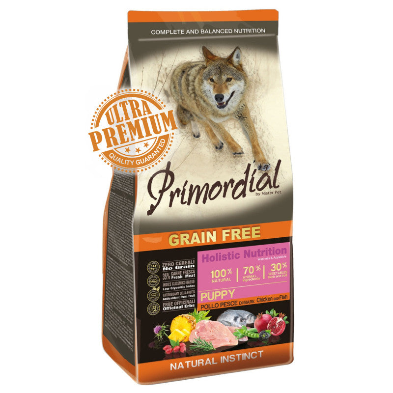Primordial Primordial Grain-Free Holistic Dog Puppy cu Pui si Peste de Mare 12kg