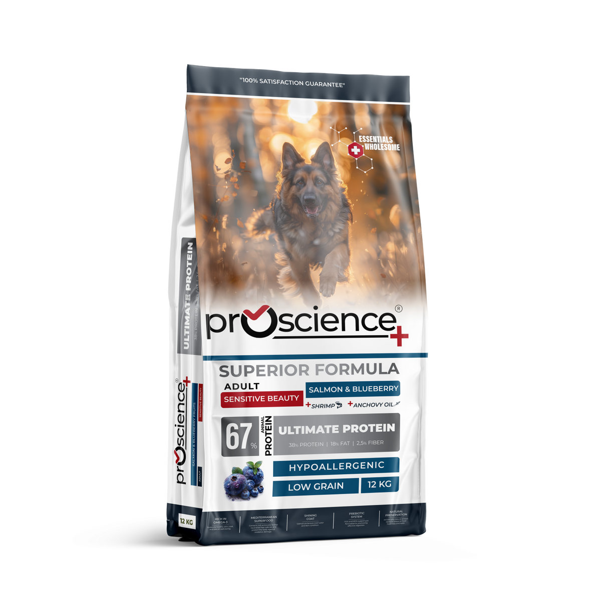 Pro Science Pro Science Dog Adult Hair Skin & Beauty cu Somon si Afine