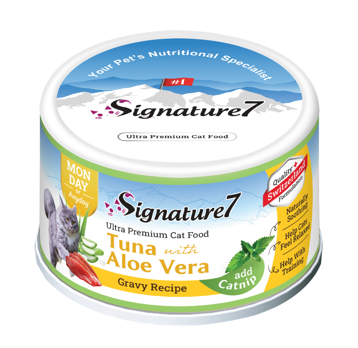 Signature7 Cat Hrana Umeda Reteta cu Ton in Sos de Aloe Vera 70 Gr