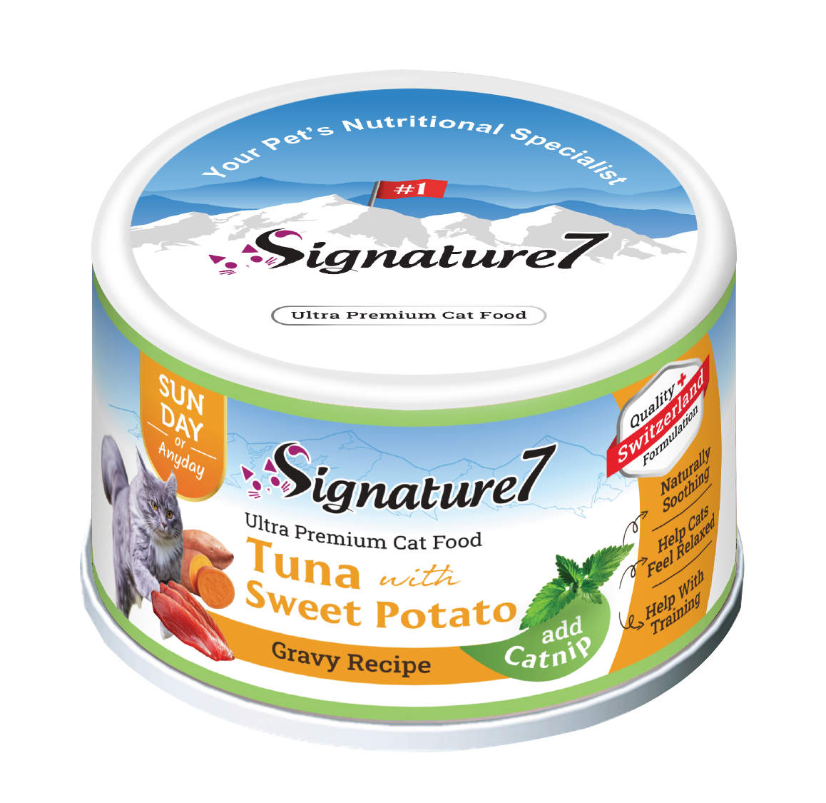 Signature7 Cat Hrana Umeda Reteta cu Ton in Sos de Cartofi Dulci 70 Gr