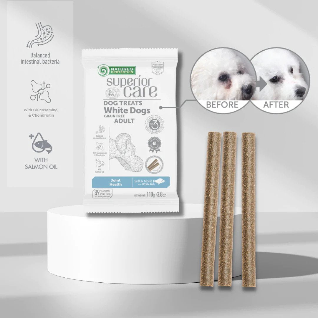 Nature's Protection Superior Care Superior Care White Dogs GF Snack Hips & Joints cu Peste Alb 110 Gr - imagine 2
