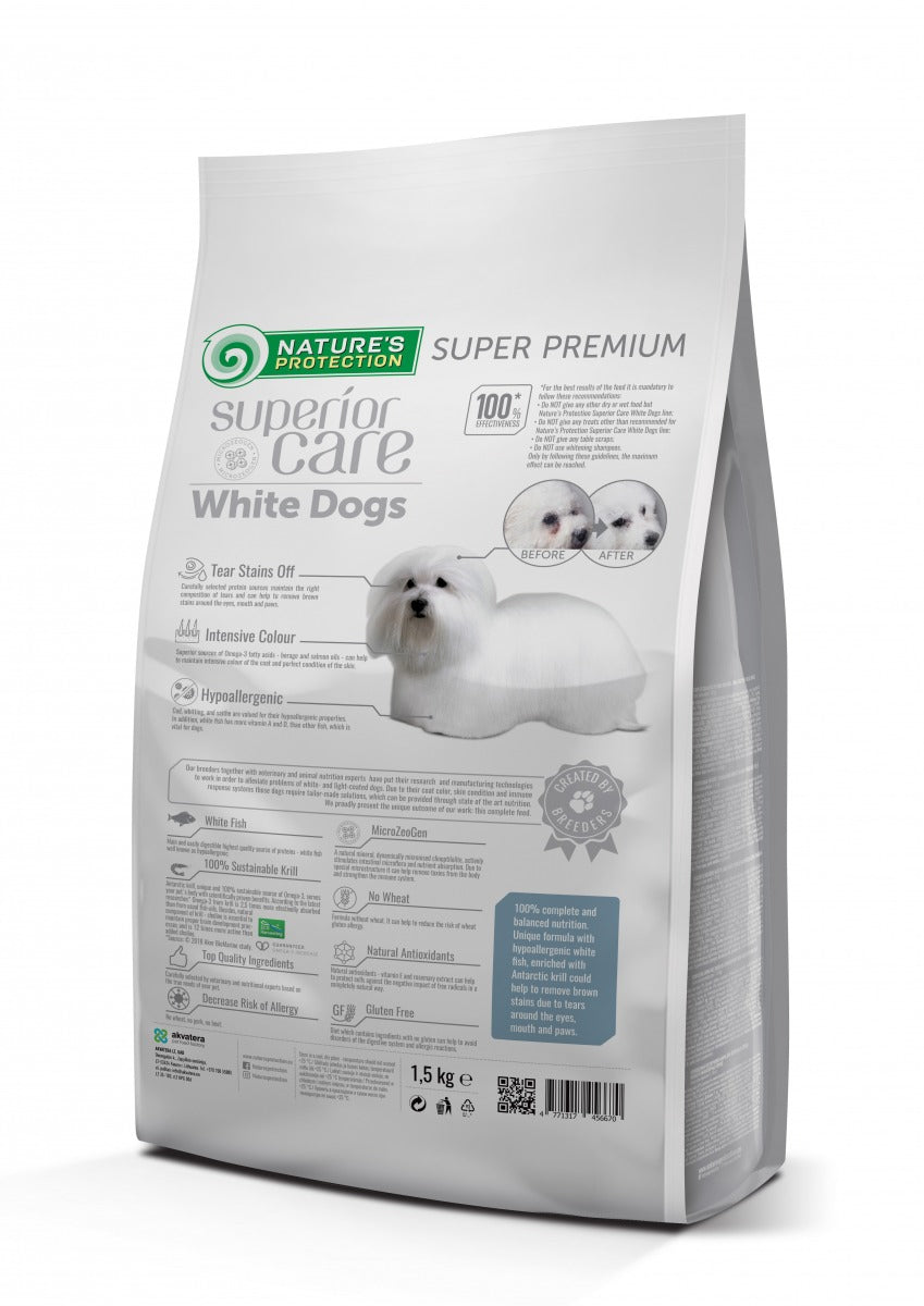 Nature's Protection Superior Care Superior Care White Dogs Grain Free Small&Mini Breeds Adult cu Peste Alb - imagine 2