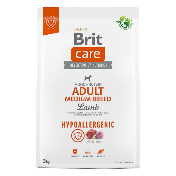 Brit Care Dog Hypoallergenic Adult Medium Breed Miel si Orez